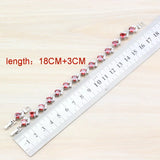 Silver Red Garnet Bracelet Health Jewelry for Women Box SL116