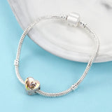 Silver Dog Footprint Beads Charms for Bracelet Necklace