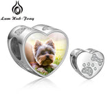 Silver Dog Footprint Beads Charms for Bracelet Necklace