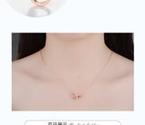 Silver Double Circle CZ Zirconia Necklaces for Women Long Chain Gift