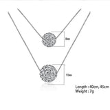 Double Layer CZ Zirconia Crystal Lucky Ball Necklace