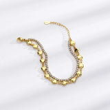 Silver Heart Bracelet Zircon Chain Women's Student