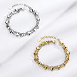 Silver Heart Bracelet Zircon Chain Women's Student