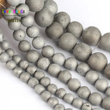 Silver Drusy Clusters Agate Round Beads 15'' 6mm 8mm 10mm