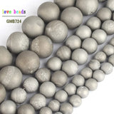 Silver Drusy Clusters Agate Round Beads 15'' 6mm 8mm 10mm