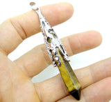 Silver Faceted Gem Stone Pendulum Pendant for Jewelry Making 1pc