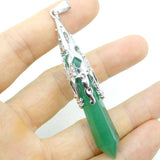 Silver Faceted Gem Stone Pendulum Pendant for Jewelry Making 1pc