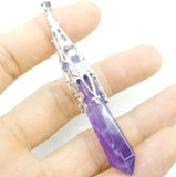 Silver Faceted Gem Stone Pendulum Pendant for Jewelry Making 1pc