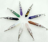Silver Faceted Gem Stone Pendulum Pendant for Jewelry Making 1pc