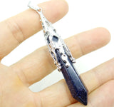 Silver Faceted Gem Stone Pendulum Pendant for Jewelry Making 1pc