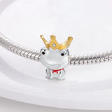 Silver Little Boy Fox Rose Flower Frog Prince Charm for Jewelry Making