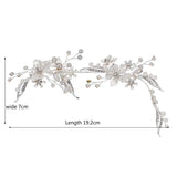 Silver Floral Bridal Clip Opal Crystal Wedding Headpiece