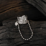 Silver Fringe Pearl Ear Ear Cuff Clip on Earrings for Women