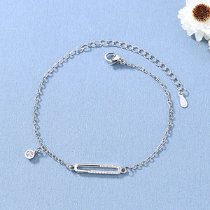 Silver Geometry Zircon Bracelet For Women