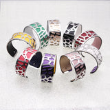 Silver Giraffe Cuff Leather Bracelet for Women