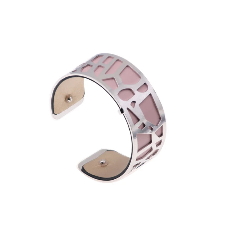 Silver Giraffe Cuff Leather Bracelet for Women