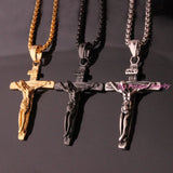 Vintage Stainless Steel Cross Pendant Men Necklace