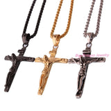 Vintage Stainless Steel Cross Pendant Men Necklace