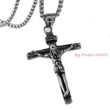 Vintage Stainless Steel Cross Pendant Men Necklace