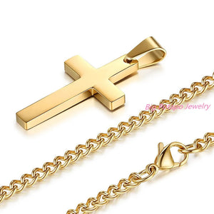 Silver Cross Necklace for Women Stainless Steel Jewelry