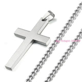 Silver Cross Necklace for Women Stainless Steel Jewelry