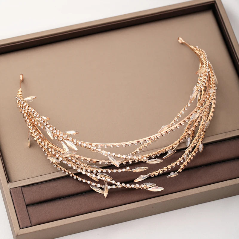 Silver Crystal Rhinestone Hairbands Wedding Hair Accessories For Women