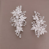 Silver Pearls Crystal Hair Pin Clip Leaf Rhinestone Women Hair Jewelry