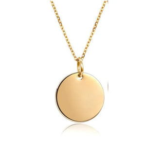 Silver Rose Necklace & Pendant Engravable Charm Pendant Necklace