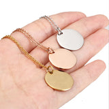 Silver Rose Necklace & Pendant Engravable Charm Pendant Necklace