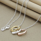 Three Heart Pendant Necklace for Women Chain Wedding Party Jewelry