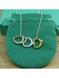 Three Small Heart Pendant Necklace For Women Chain Wedding Party Jewelry
