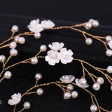 Silver Tiara Hair Jewelry Flower Pearl Bride Headbands Bridal Wedding Hair Acces