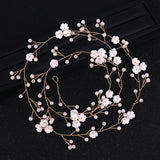 Silver Tiara Hair Jewelry Flower Pearl Bride Headbands Bridal Wedding Hair Acces