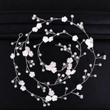 Silver Tiara Hair Jewelry Flower Pearl Bride Headbands Bridal Wedding Hair Acces