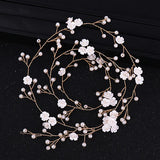 Silver Tiara Hair Jewelry Flower Pearl Bride Headbands Bridal Wedding Hair Acces