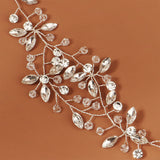 Silver Rhinestone Headband Bride Tiara Ribbon Wedding Headpiece