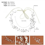 Silver Rhinestone Headband Bride Tiara Ribbon Wedding Headpiece