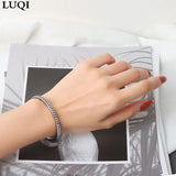 Hand-engraved Wind Race Style Square Bracelet Couple Gift