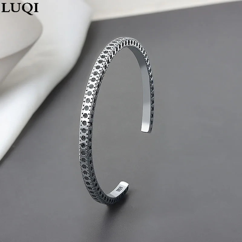 Hand-engraved Wind Race Style Square Bracelet Couple Gift