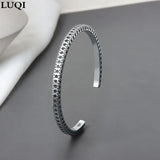 Hand-engraved Wind Race Style Square Bracelet Couple Gift