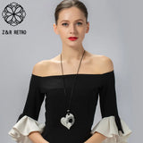 Silver Heart Pendant Necklace Women Choker Suspension