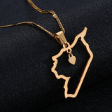 Syria Map Stainless Steel Pendant Necklace Patriotic