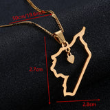Syria Map Stainless Steel Pendant Necklace Patriotic