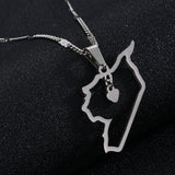 Syria Map Stainless Steel Pendant Necklace Patriotic