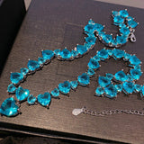 Silver Heart of Sea Cubic Crystal Necklace for Women