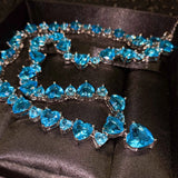 Silver Heart of Sea Cubic Crystal Necklace for Women