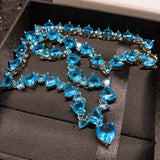 Silver Heart of Sea Cubic Crystal Necklace for Women