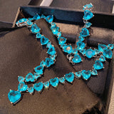 Silver Heart of Sea Cubic Crystal Necklace for Women