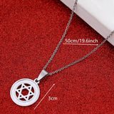 Silver Star Hexagram Pendant Necklace Jewish Star Solomon Seal Jewelry