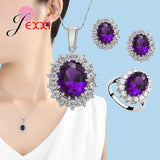 Silver Princess Crystal Zircon Jewelry Set for Women